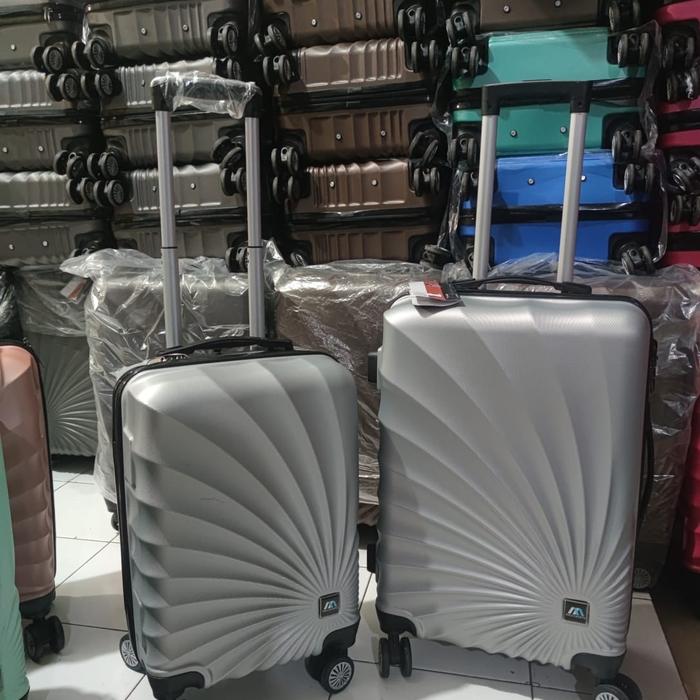 Gambar koper 18 inch piber kabin hitam black/travel bag/tas pakain roda - Abu-abu dari rizalbag undefined Tokopedia