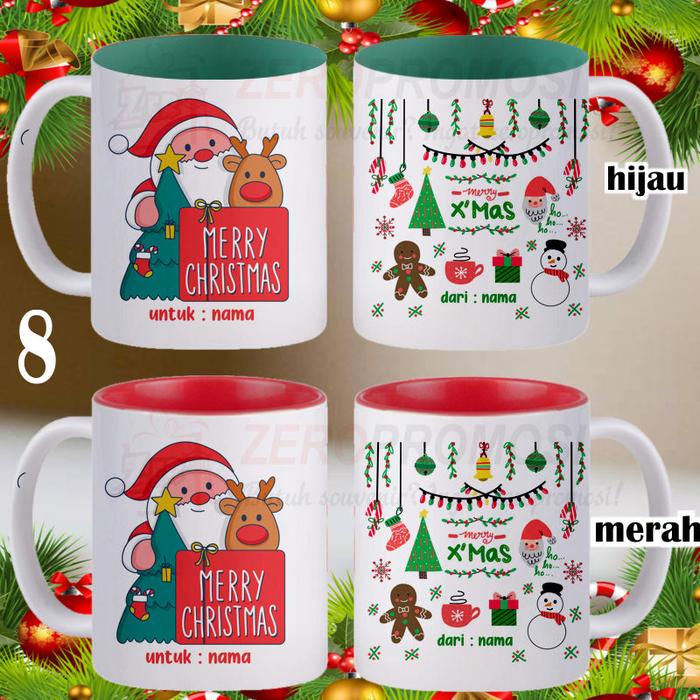 Gambar Kado Natal Mug Warna Dalam Ucapan Christmas custom nama V1 - Natal 8, Merah dari Zeropromosi undefined Tokopedia