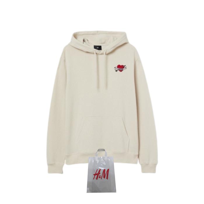 hoodie h&m love cream