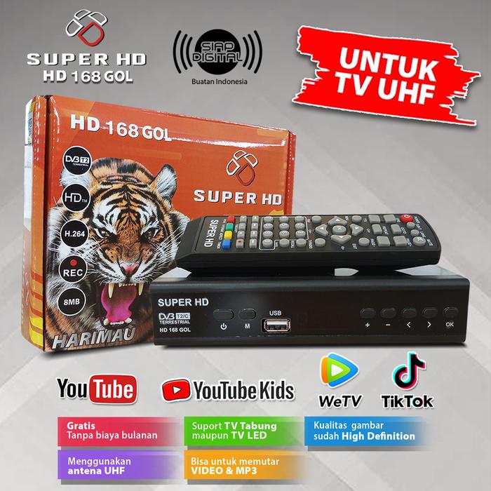 Gambar STB Super HD-168 Harimau TV Digital Garansi Pabrik Televisi - Orange dari Global Elektronik Jakarta undefined Tokopedia