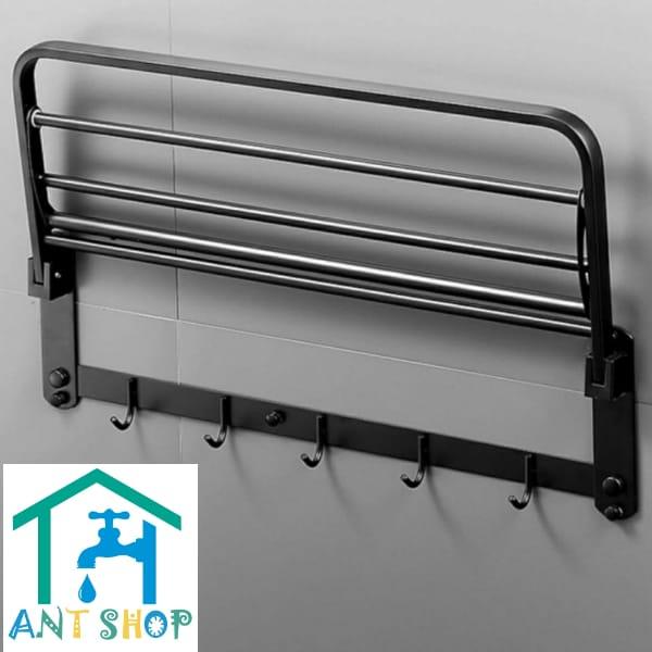 Gambar Rak handuk lipat stainless 5 susun F8831 / gantungan handuk - Hitam dari Dunia Acc shop Kota Administrasi Jakarta Utara Tokopedia