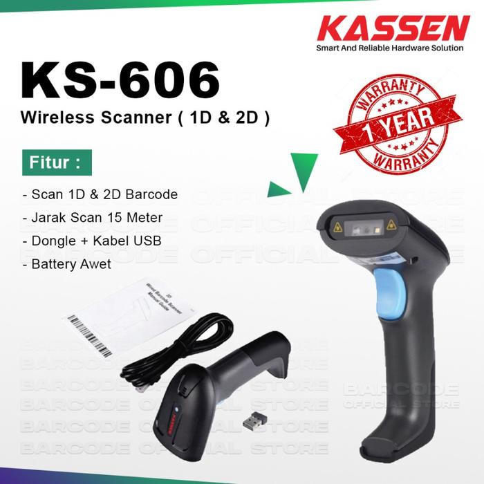 Gambar Barcode Scanner Wireless 1D & 2D Murah Kassen KS-602BT ( USB + Stand ) - KS-606 dari Barcode Store Solutions undefined Tokopedia