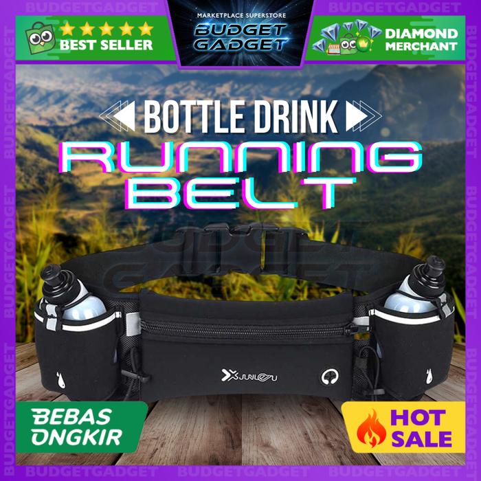 Gambar Sports Running Belt / Tas Pinggang Botol Lari with 2 Bottle - ZE-HBW - hitam dari BudgetGadget undefined Tokopedia