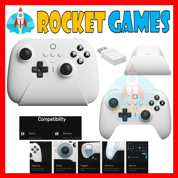 Gambar 8Bitdo Ultimate Bluetooth Controller with Charging Dock - WHITE dari Rocket Games undefined Tokopedia