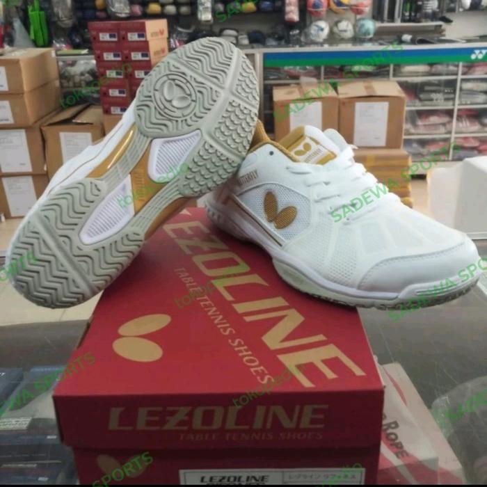 Jual BUTTERFLY LEZOLINE RIFONES WHITE/GOLD Sepatu pingpong tenis