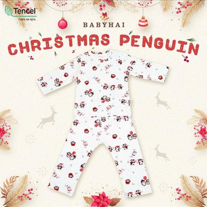 Gambar Baby Hai Setelan Premium Tencel Penguin S - Penguin, S dari mondebaby undefined Tokopedia