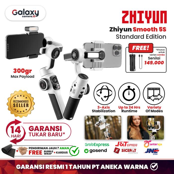 Gambar Zhiyun Smooth 5S 3-Axis Handheld Smartphone Gimbal Garansi Resmi - Standard dari Galaxy Camera undefined Tokopedia