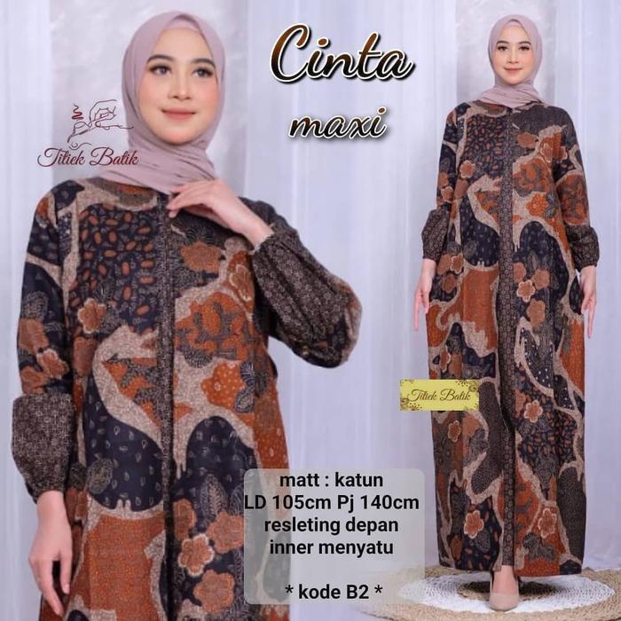 Gambar Baju Gamis Wanita Terbaru Baju Gamis Batik Remaja Kondangan Kekinian - MOTIF C, JUMBO dari YAMA COLECTION undefined Tokopedia