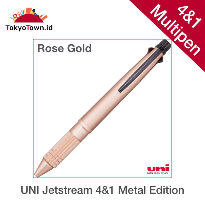 Gambar Uni Ball Jetstream Metal Edition Multi Pen 4 & 1, 0.5mm - Rose Gold dari Tokyo Town undefined Tokopedia