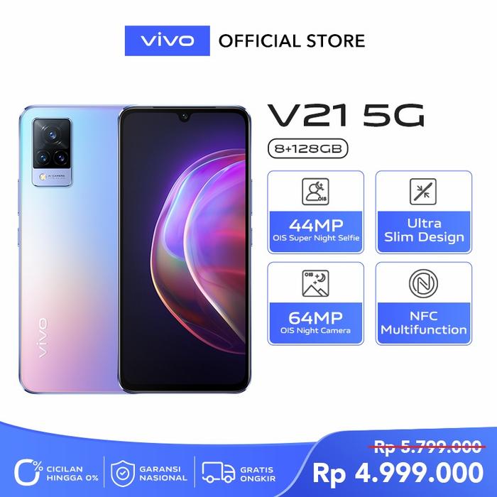 Gambar Vivo V21 5G Ram 8/128, 44Mp Ois Super Night Garansi Resmi - Sunset Dazzel dari HQQ CELL undefined Tokopedia