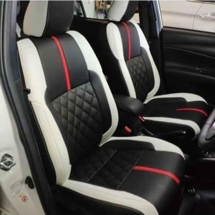 Gambar Sarung Jok Mobil Avanza,Xenia,Rush,Terios,Ertiga Full 3 brs 1 seat - Hitam Putih, 3 Baris dari satriajokmobilvariasi undefined Tokopedia