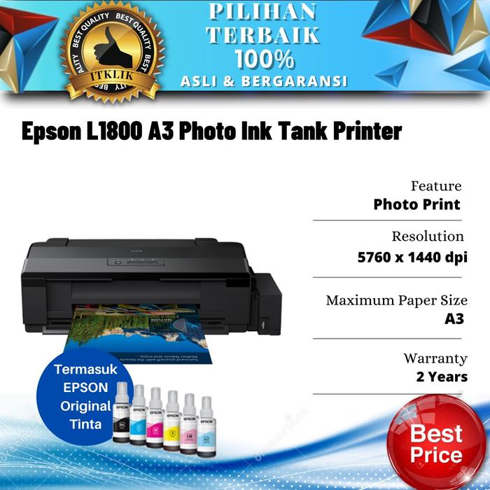 Jual Epson L1800 - Jakarta Pusat - PT. ITKLIK INDONESIA OFFICIAL STORE |  Tokopedia