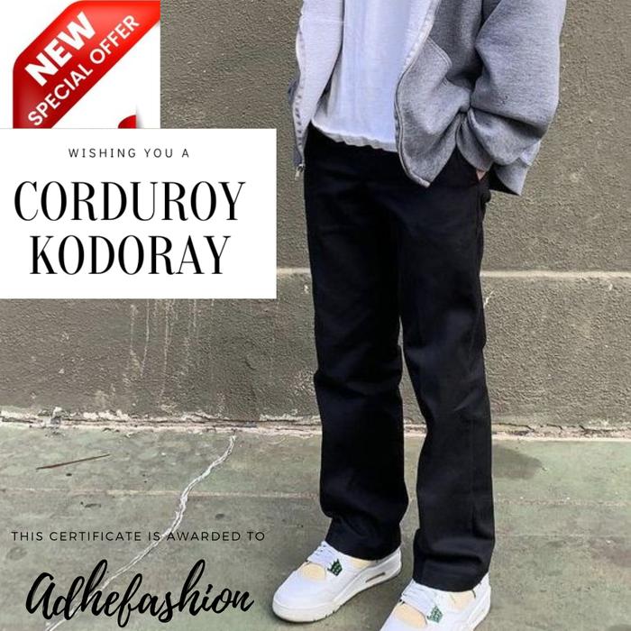 Gambar Celana adhe Slim fit Corduroy RhDp Codoray Pants Grey Original Strect - Hitam, 27 dari adheofficialstore undefined Tokopedia
