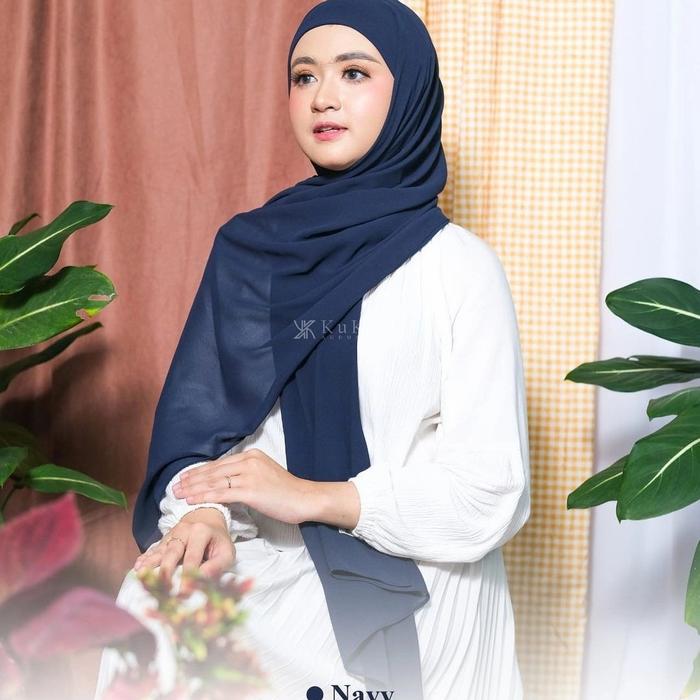 Gambar Pashmina Melayu - navy dari SH_Hijab undefined Tokopedia