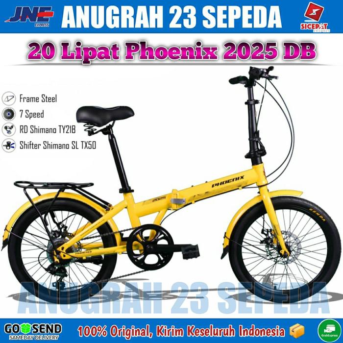Gambar Sepeda Lipat PHOENIX 20-2025 DB Boncengan 20 Inch Shimano 7 Speed - Abu-abu dari Anugrah 23 sepeda undefined 5 Tokopedia