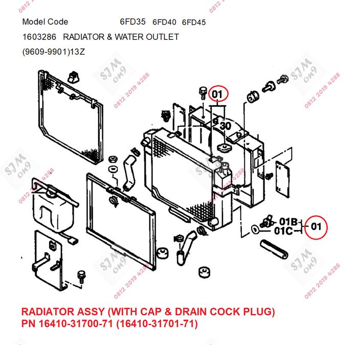 Gambar RADIATOR FORKLIFT TOYOTA 5FD20/25/30/35~45 60-6FD20/25/30 6FD35~45 - (4) 6FD35/40/45 dari SJM ON9 undefined Tokopedia