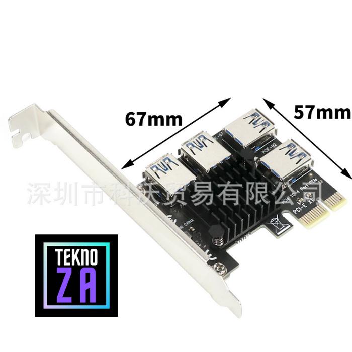 Gambar MINING PCI-E Riser Splitter 1 to 4 Slot - Hitam dari teknoza undefined Tokopedia