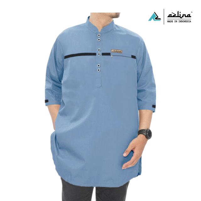 Gambar BAJU KOKO KURTA PRIA DEWASA LENGAN 3/4 KATUN OXPORD PREMIUM TERBARU - Ice blue, XL dari AzStore81 undefined Tokopedia