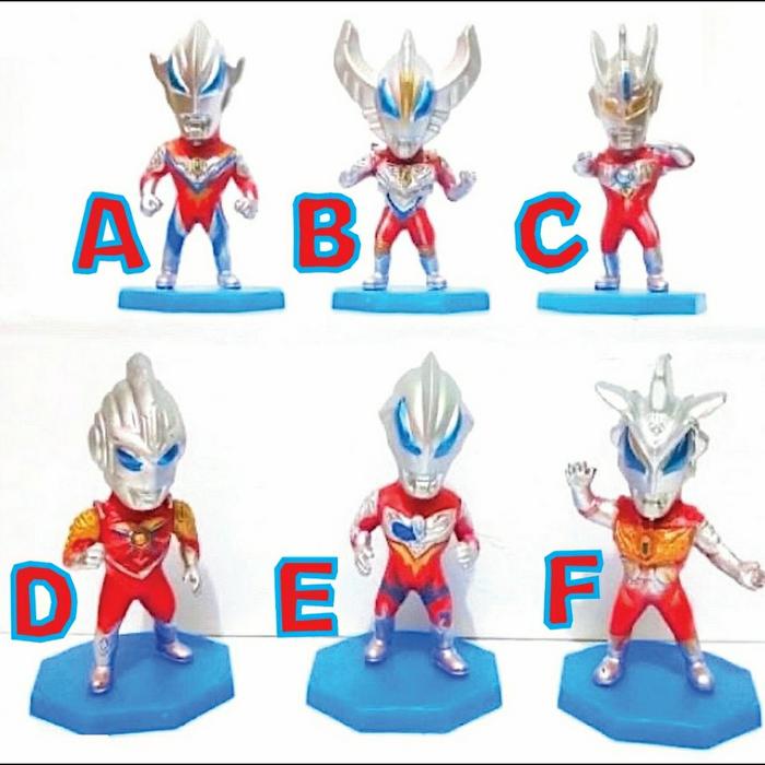 Gambar action figure ultraman isi 6pcs tatakan biru - A dari a6a6aja undefined Tokopedia