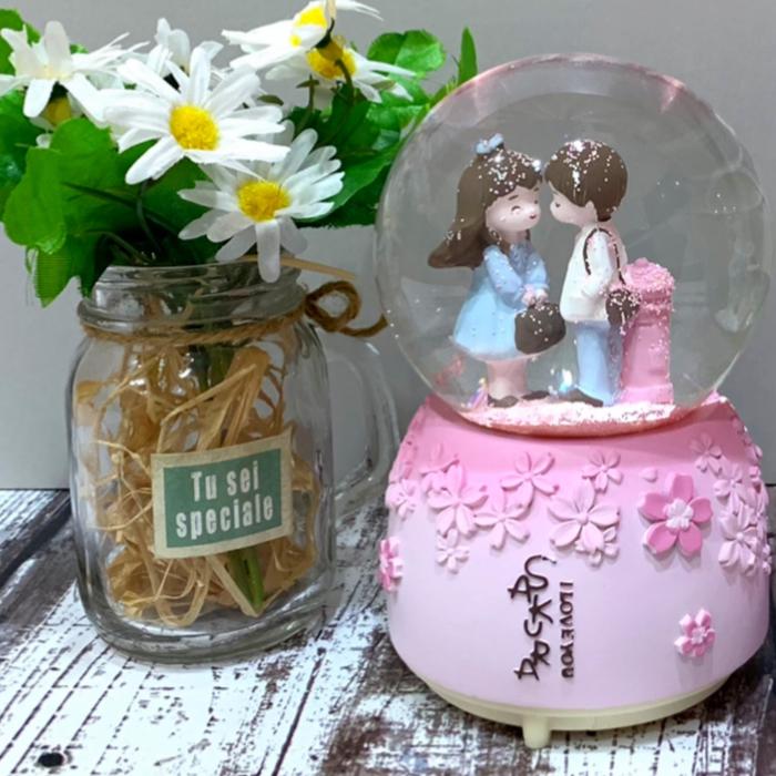 Gambar Snowball Pajangan Bola Kaca Music Lampu Korean Couple Valentine Salju - Couple Sakura dari Nyo Nyo Castle undefined Tokopedia