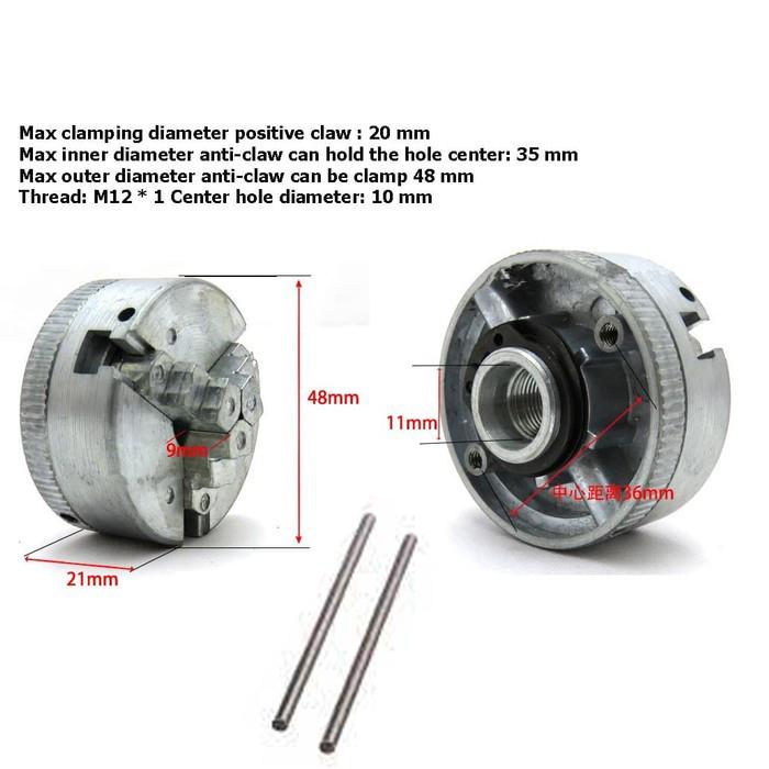 Gambar 3 jaw chuck - 48mm dari 3DP store undefined Tokopedia