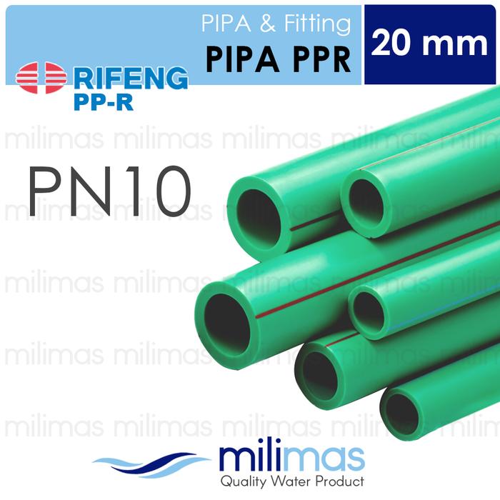 Gambar RIFENG - Pipa PPR 20 mm- 1/2" - Pipa Air Panas Polyprohylene - Green - PN10 dari MILIMAS undefined Tokopedia