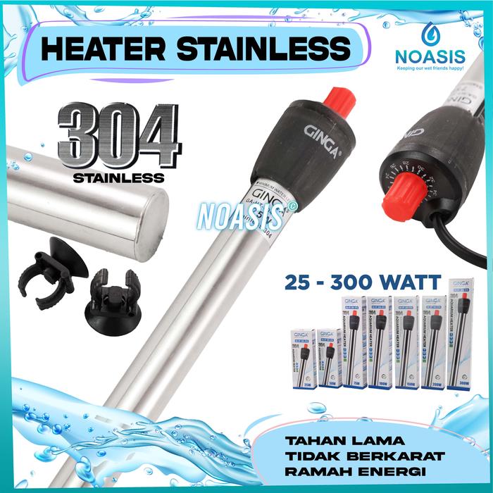 Jual HEATER AQUARIUM GINGA STAINLESS 25 , 50 , 75 , 100 , 150 , 300 W WATT  - 25 W - Kota Bekasi - Noasis | Tokopedia
