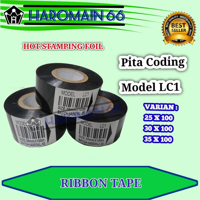 Gambar Pita Coding Hot Stamping Foil - Tinta Coding Model LC1 3 ukuran - Hitam, 30x100 dari DM PACKAGING undefined Tokopedia