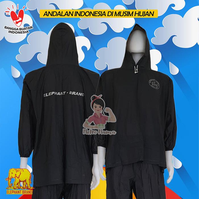 Gambar Jas Hujan Setelan Jaket Celana Gajah Midi Elephant Brand - Hitam dari Metromama undefined Tokopedia