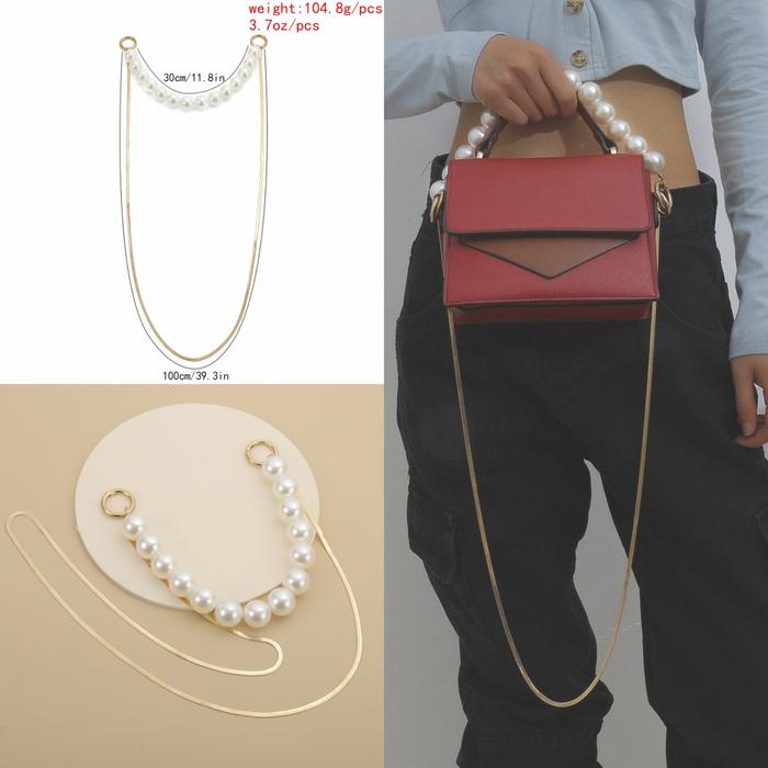 Gambar Pearl Bag Long Two Layer Hand Bag Straps Aksesoris Tas Mutiara SHW dari Tara Women undefined Tokopedia