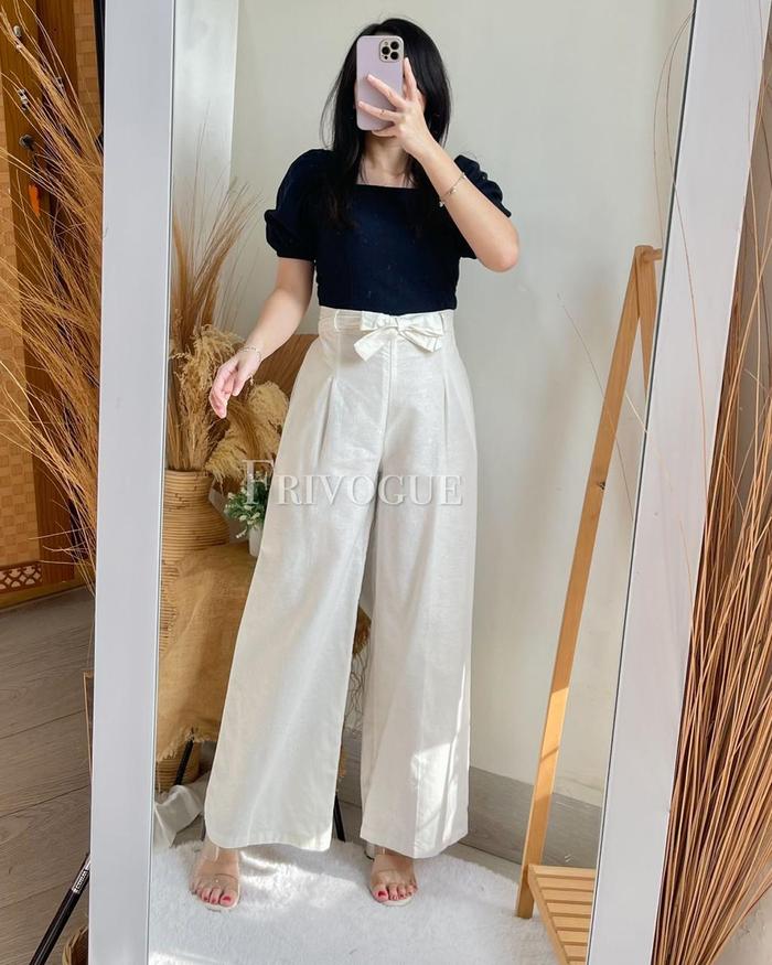 Gambar Garry Long Pants Culotte - White dari frivogue undefined Tokopedia