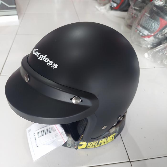 Gambar HELM CARGLOSS CF CFM RETRO CLASSIC ORIGINAL BLACK DOFF HITAM DOP HALF - HITAM DOF, M dari KIKI HELMET undefined Tokopedia