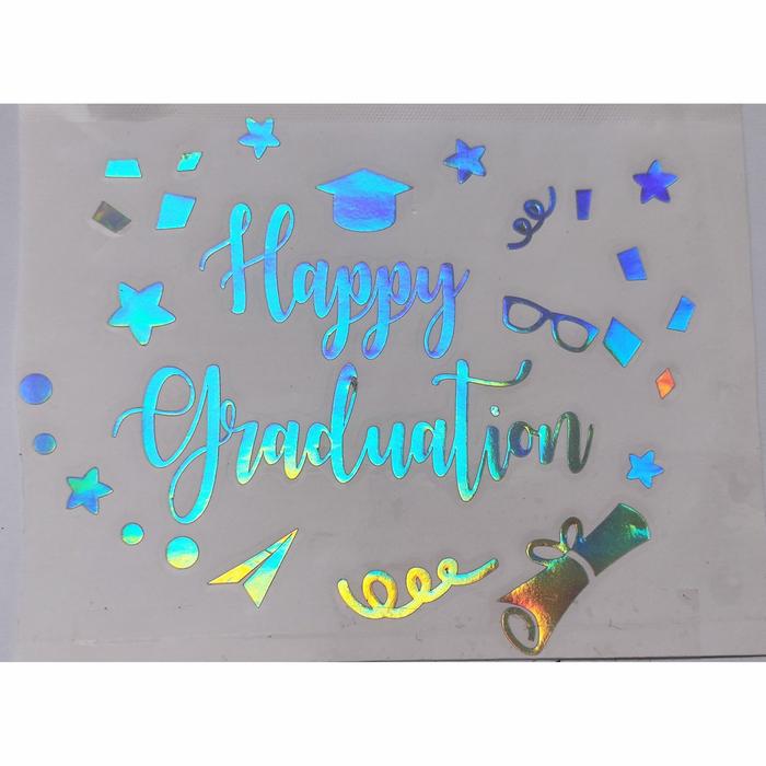 Gambar Stiker balon PVC GRADUATION WISUDA LULUSAN - Hologram, S dari Victory Sticker_NEW undefined Tokopedia