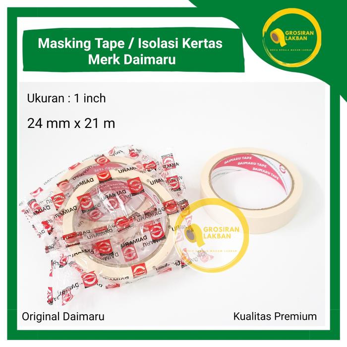 Gambar Masking Tape 1 Inch Daimaru Lakban Kertas 24mm x 21m Isolasi Cream dari Grosiran Lakban undefined Tokopedia
