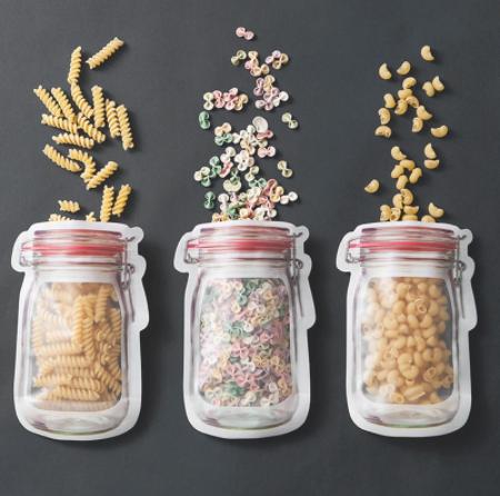 Jual Mason Jar Zipper XL Bags PE Plastic Airtight Reusable Snack
