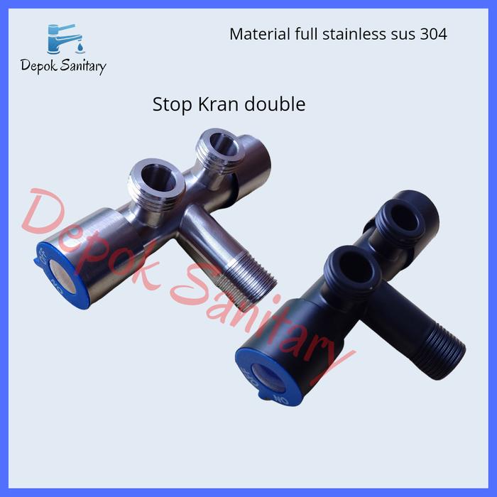 Gambar Kran Air Cabang Double Stop Kran Shower dengan Pengaturan Individual - Chroom dari Depok Sanitary Store undefined Tokopedia