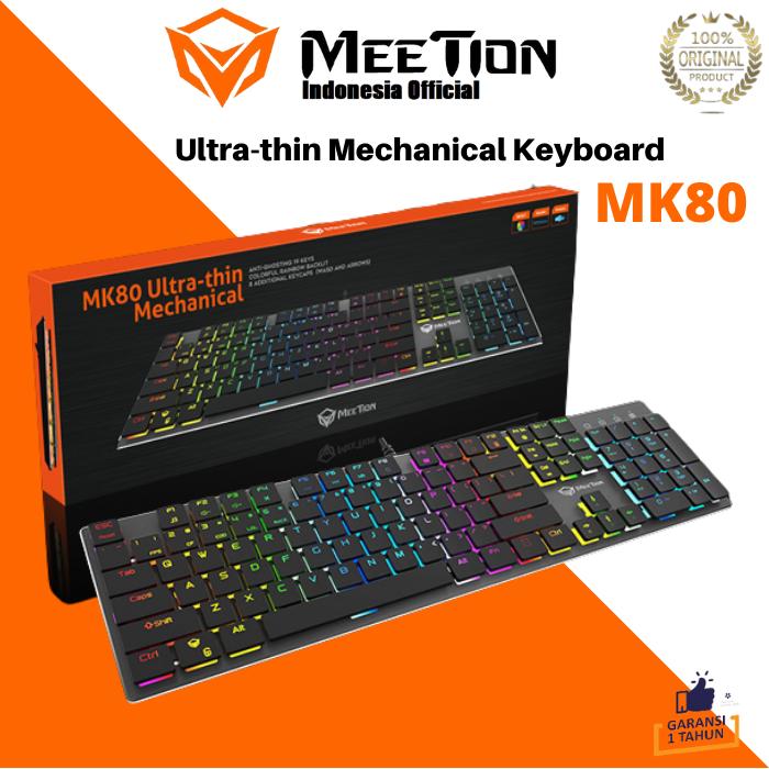 Gambar Meetion Ultra-thin Mechanical Gaming Keyboard MK80 dari UniversalOnlineStore undefined Tokopedia