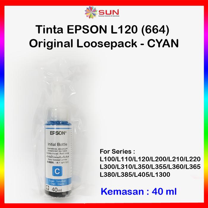 Gambar Tinta Printer Epson L120 Original EPSON 664 T664 - Loosepack 40ml - CYAN dari Sun Indonesia undefined Tokopedia