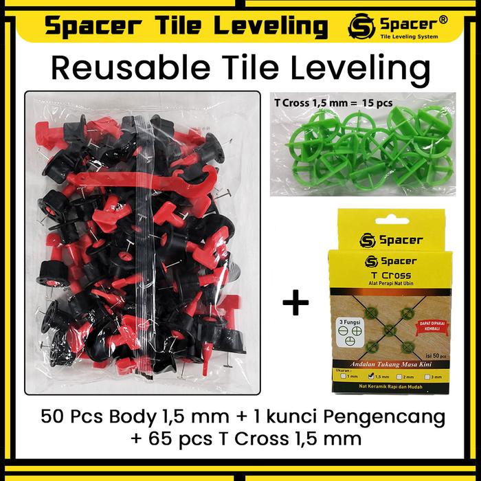Jual reusable tile leveling 1.5mm isi 50pcs - T Cross 1,5 mm - Jakarta ...