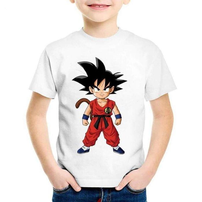 KAOS ANAK BAJU ANAK LAKI LAKI PREMIUM DISTRO DRAGON BALL Putih, S