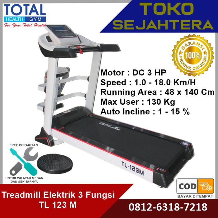 Jual Alat Fitness Gym Treadmill Elektrik Fungsi TL 123 M Auto