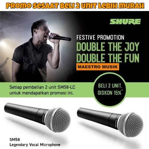 Gambar SHURE microphone SM 58 LC - 2 unit promo sesaat murah dari MAESTROMUSIK undefined Tokopedia