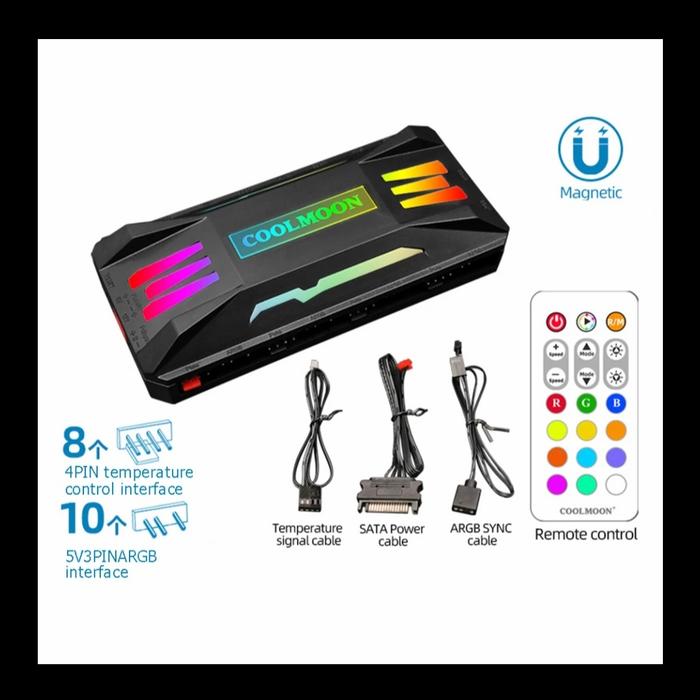 Gambar Fan Controller remote Argb 3pin dan PWM fan 4pin universal - Hitam dari Sinar Pratama Store 11 undefined Tokopedia