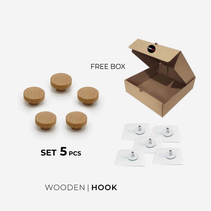 Gambar SCANDINAVIAN HOOK Kayu Tempel Aesthetic Gantungan Serbaguna - Ecer 1 pcs dari GENECO undefined 5 Tokopedia