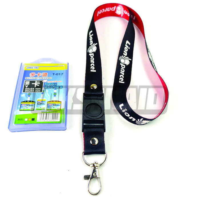 Gambar LANYARD TALI ID CARD LION PARCEL PLUS HOLDER - TALI HITAM, HOLDER BNING dari laksanaid. undefined Tokopedia