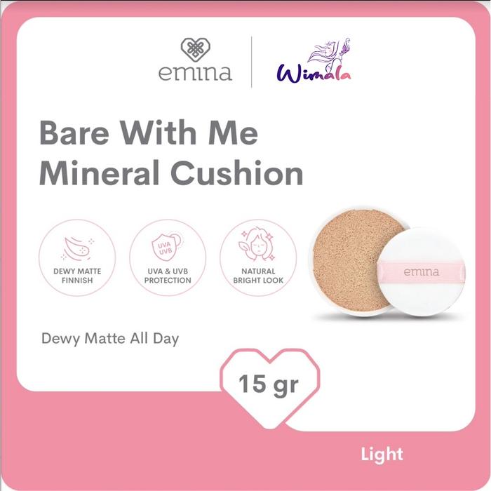 Gambar Emina Bare With Me Mineral Cushion 15 gram - 01 Light dari Wimala.Kosmetik undefined Tokopedia
