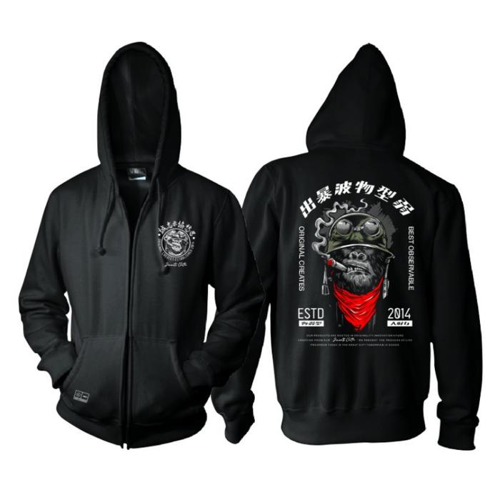 Gambar sweater pria hodie zipper jaket cowok cewek distro ori keren kekinian - hitam monyet, M dari ArsyasStoreOfficial38 undefined Tokopedia