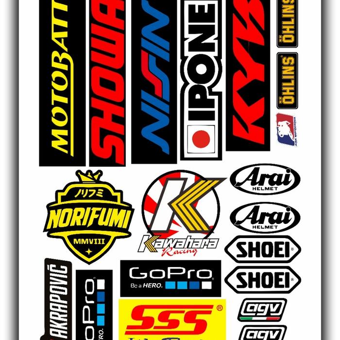 Gambar Stiker Pack Sponsor Racing Vinyl Putih Ukuran 20×30 - V-1 dari agm.sticker undefined Tokopedia