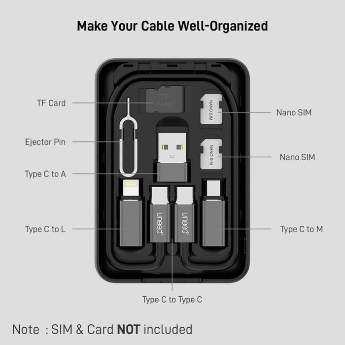 Gambar UNEED Multiple Connector USB A /Lightning/ Micro USB with Cable C to C - Hitam dari specialdealshop undefined Tokopedia