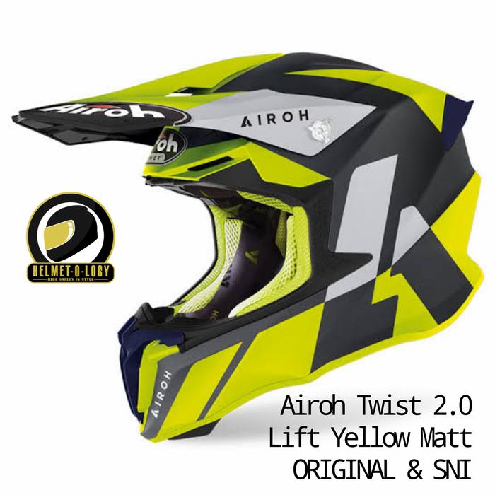 Jual Airoh Twist 2.0 Lift Yellow Blue Matt Helm Motocross Trabas ECE SNI -  Kota Depok - Helmet-O-Logy | Tokopedia